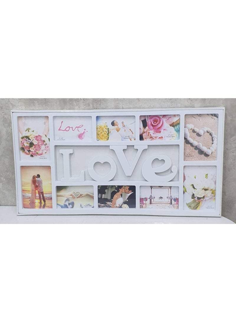 ديكور هيلز مجموعة ديكورهيلز المكونة من 10 قطع من إطارات الصور بحجم البطاقات البريدية، تُعلق على الحائط، مع حامل للصور، تتضمن صورة واحدة. إطارات صور بلاستيكية بيضاء من مادة PVC، مناسبة لغرفة المعيشة وغرفة النوم. - Image 4